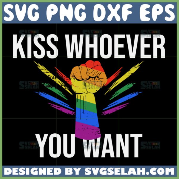 kiss whoever you want lgbt svg