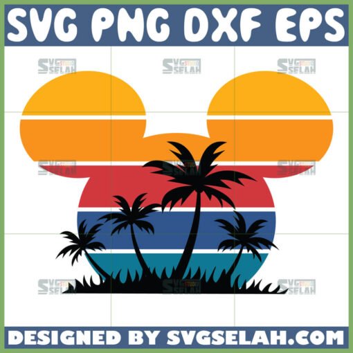 mickey head summer svg mickey beach svg