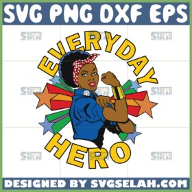 everyday hero svg afro girl power svg