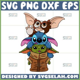 gizmo stitch and baby yoda svg