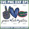 peace love gators svg gator fan uf svg gator logo svg