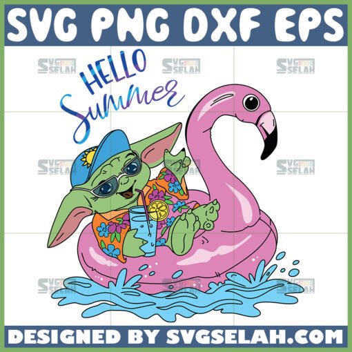 baby yoda hello summer svg yoda vacation svg