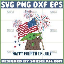 baby yoda happy fourth of jully svg by SvgSelah