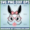 cute bunny face with heart glasses svg