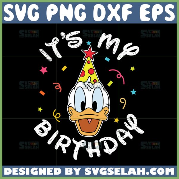 it's my birthday donald duck svg