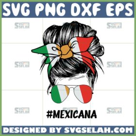 messy bun mexicana svg