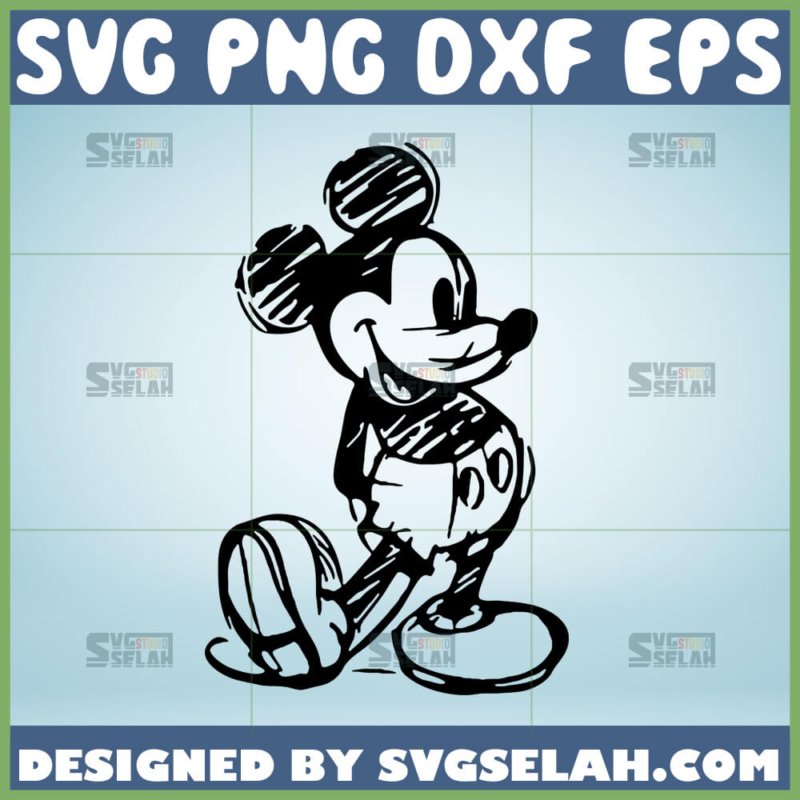 Mickey Mouse Sketch SVG - SVG Selah