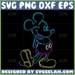 neon mickey disney svg disney mickey mouse neon line portrait svg