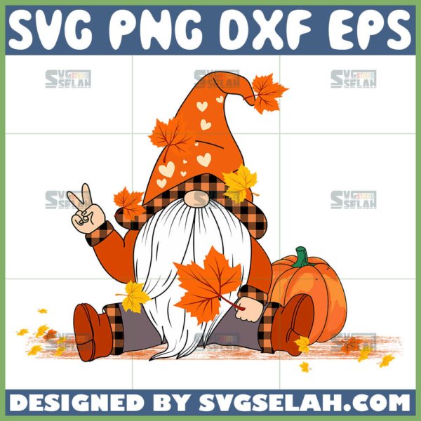 funny fall gnome svg