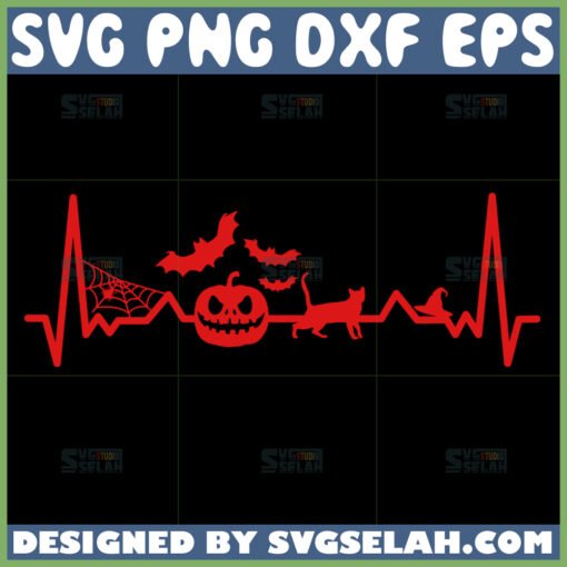 halloween heartbeat svg