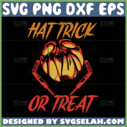 hat trick or treat svg funny hockey halloween svg