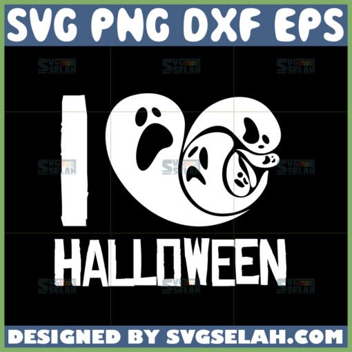 i love halloween svg boo bee heart svg