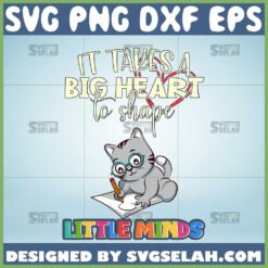 it takes a big heart to help shape little minds svg cute cat svg