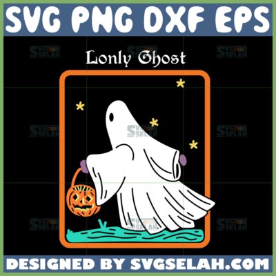 Lonely Ghost SVG File | Retro Halloween Cricut Design
