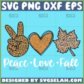 peace love fall leopard svg leopard leaves svg